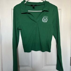 Green Long Sleeve Women's Top
